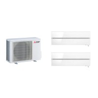 Aparat de aer conditionat multisplit Mitsubishi Electric Kirigamine Deluxe cu doua unitati interne 9000 BTU Solid White, MXZ-2F42VF3-2*MSZ-LN25VGW, garantie 60 luni, Senzorul 3D i-see, Plasma Quad Plus